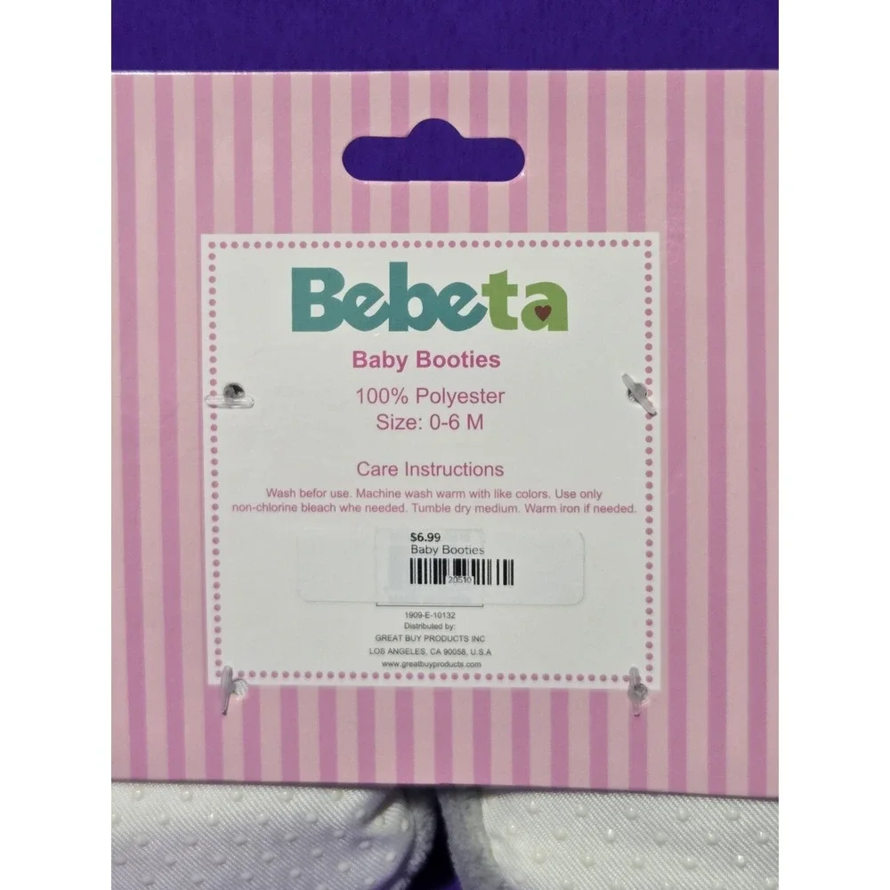 NEW Bebeta‎ Baby Slippers Booties Infant 0-6 Months Bunny Rabbit Fleece SOFT